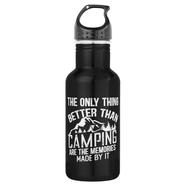 Funny camper slogan summer camping quotes 532 ml water bottle (Front)