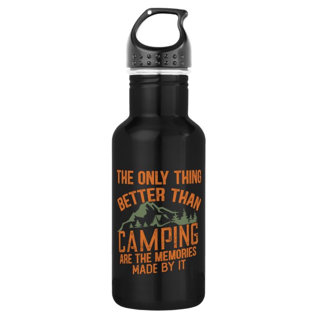 Funny camper slogan summer camping quotes 532 ml water bottle (Front)