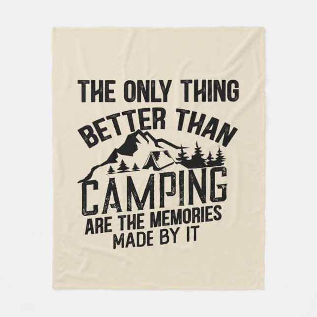 Funny camper slogan summer camping quotes fleece blanket (Front)