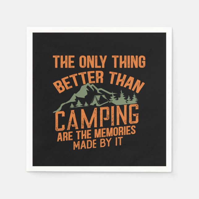 Funny camper slogan summer camping quotes napkin (Front)