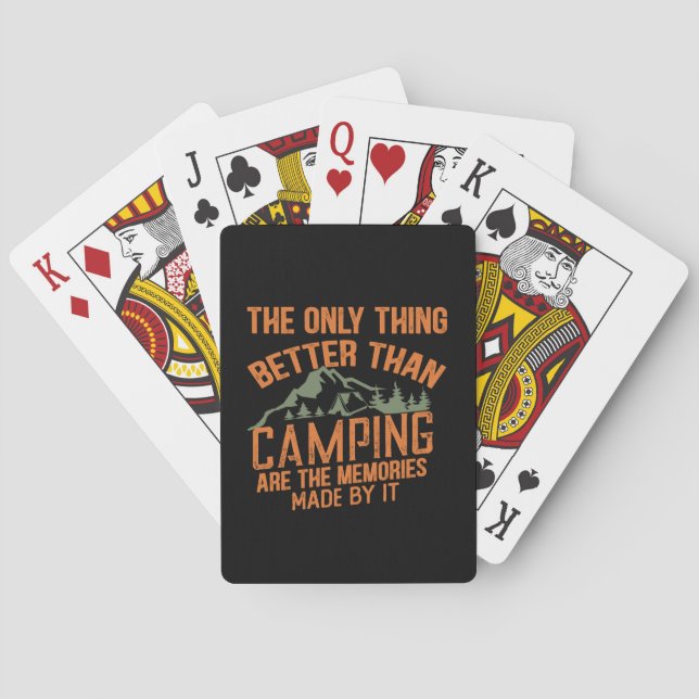 Funny camper slogan summer camping quotes playing cards (Back)