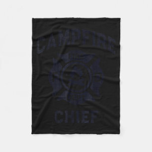 Funny campfire chief summer camp staff director fleece blanket