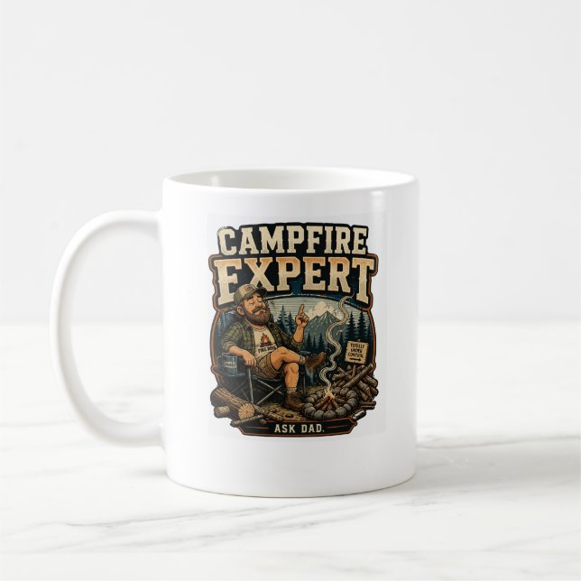 Funny Campfire Expert Coffee Mug Camping Gift (Left)