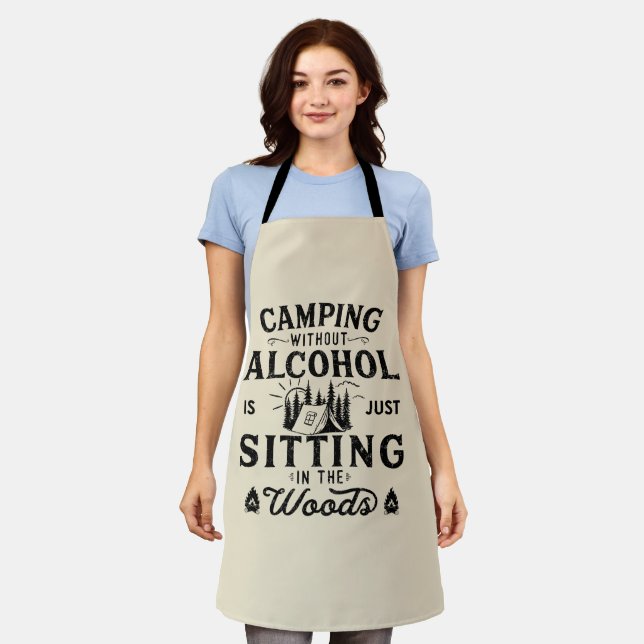 Funny Camping and Drinking Team saying Apron (Worn)