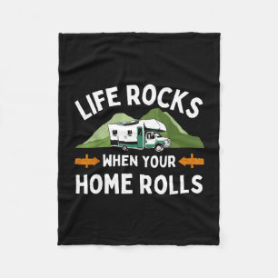 Funny camping art for men women outdoor motorhome fleece blanket