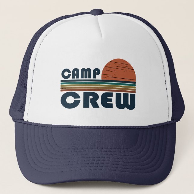 Funny camping camp crew trucker hat (Front)