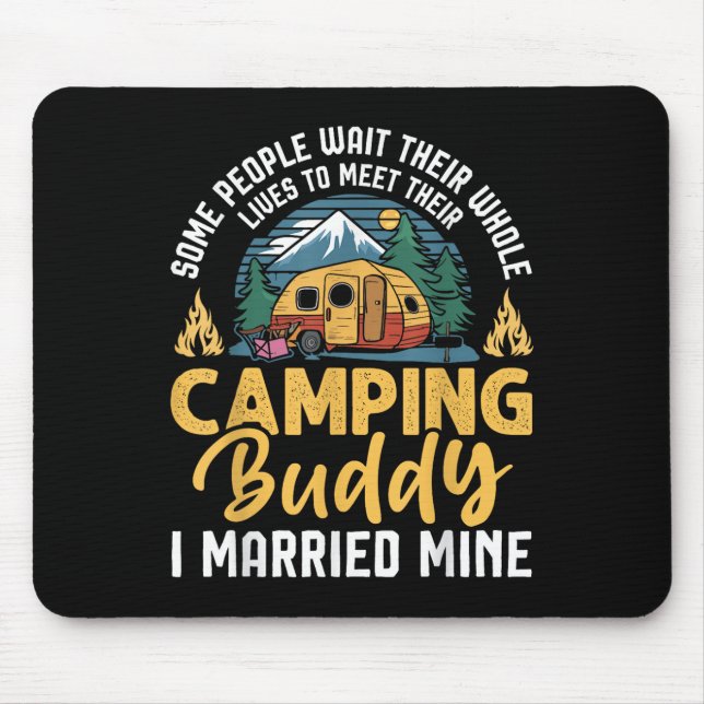 Funny Camping Camper Couple Camping Lovers Partner Mouse Mat (Front)