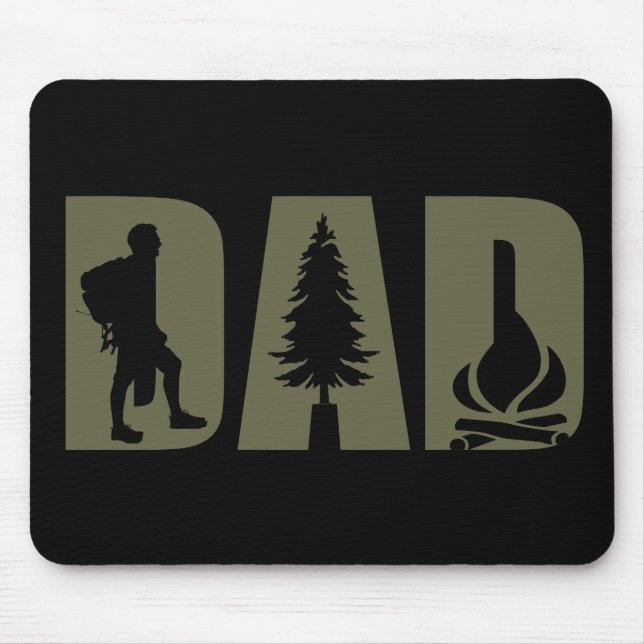 Funny camping camper hiking hiker dad mouse mat (Front)