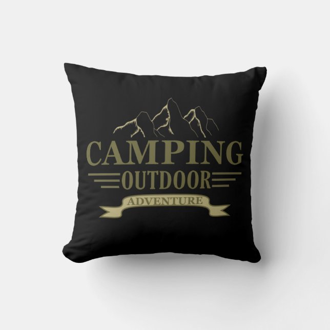 Funny camping camper sayings for campers cushion (Front)
