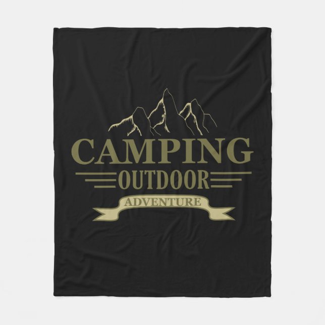 Funny camping camper sayings for campers fleece blanket (Front)