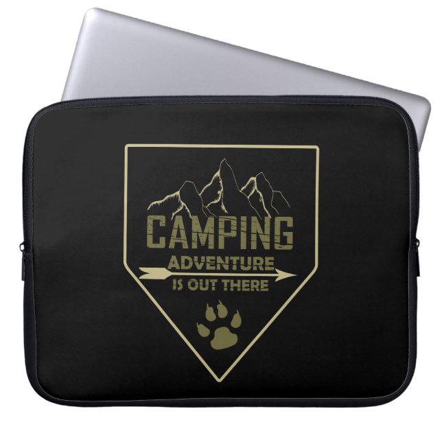 Funny camping camper sayings for campers laptop sleeve (Front)