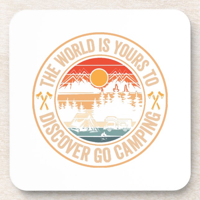 Funny Camping Campfire Smores Quote Coaster (Front)
