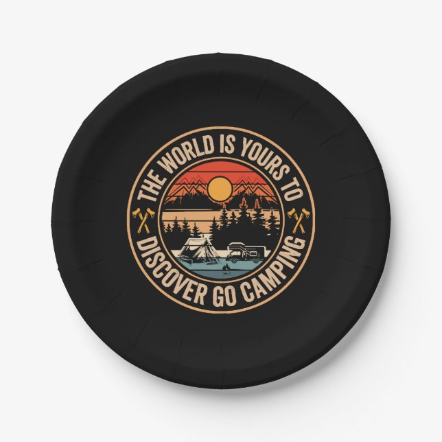 Funny Camping Campfire Smores Quote Paper Plate (Front)