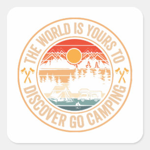 Funny Camping Campfire Smores Quote Square Sticker