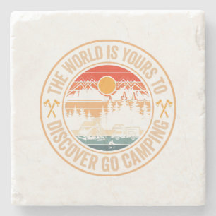 Funny Camping Campfire Smores Quote Stone Coaster