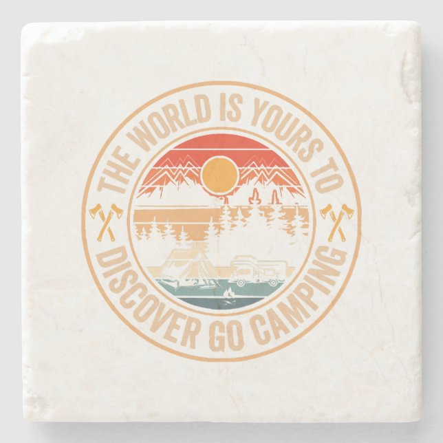 Funny Camping Campfire Smores Quote Stone Coaster (Front)