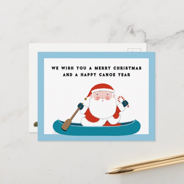 Funny Camping Christmas Holiday Postcard (Front/Back In Situ)