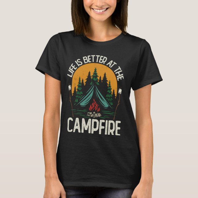 Funny Camping Crew Men Women Life Is Better At The T-Shirt (Front)
