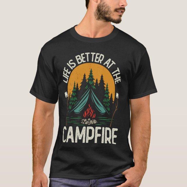 Funny Camping Crew Men Women Life Is Better At The T-Shirt (Front)