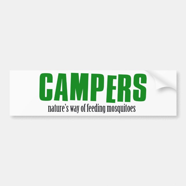 Funny camping designs bumper sticker (Front)