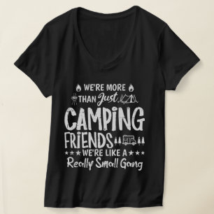 Funny Camping Friends Small Gang Women's V-Neck T-Shirt