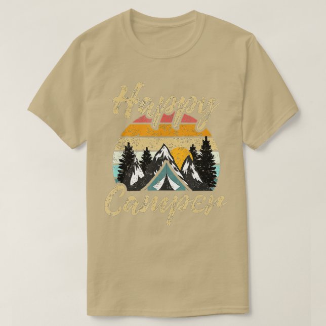 Funny Camping Hiking Lover Present Happy Camper Gi T-Shirt (Design Front)
