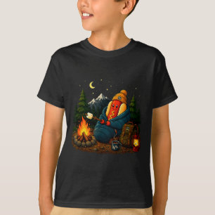 Funny camping hotdog cartoon sausage camper T-Shirt