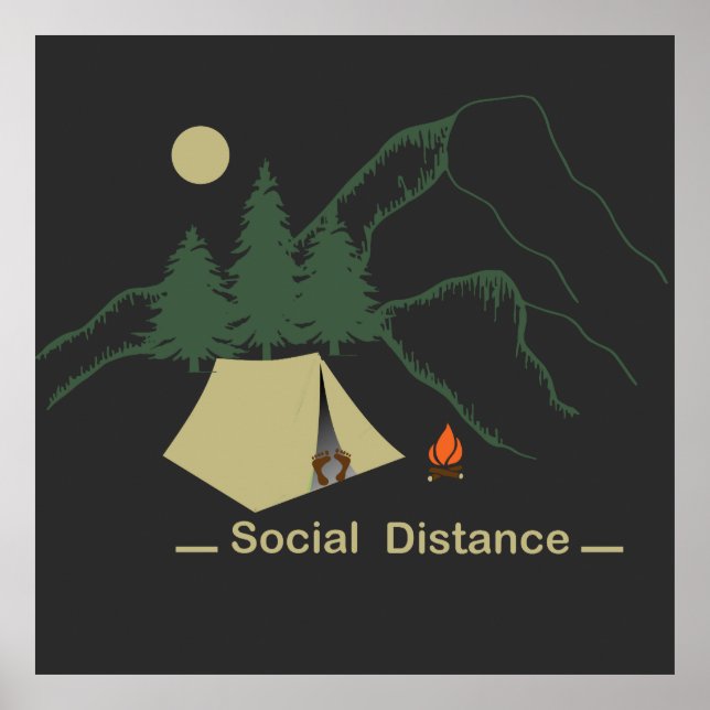 Funny camping introverted poster (Front)