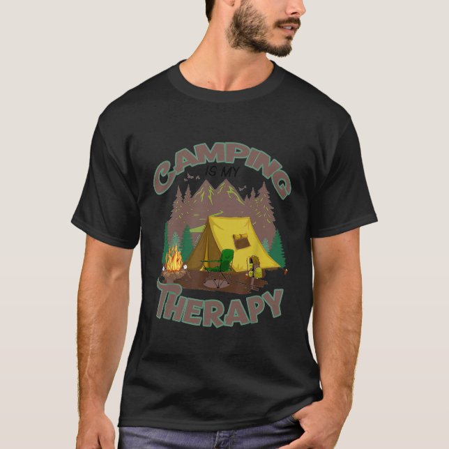 Funny Camping Is My Therapy Women And Men Hikers A T-Shirt (Front)