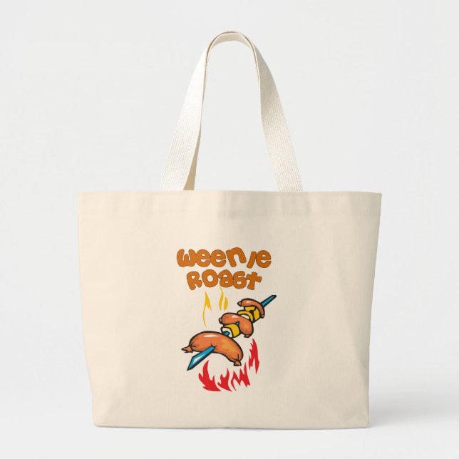 Funny Camping Large Tote Bag (Front)
