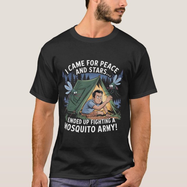 Funny Camping Mosquito Army T-Shirt (Front)