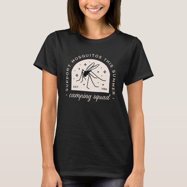 Funny camping mosquito summer camp insect T-Shirt (Front)