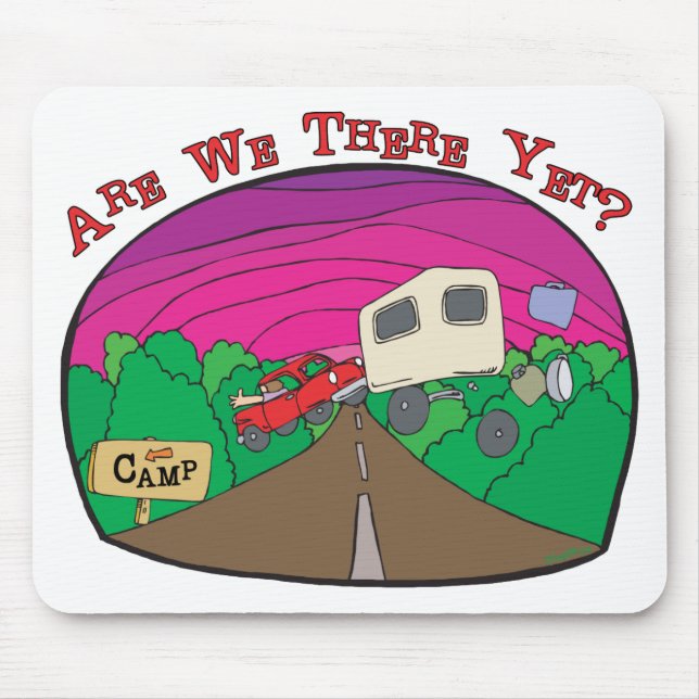 Funny Camping Mouse Mat (Front)