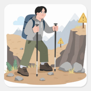 Funny Camping Outdoors camp more worry less Square Sticker
