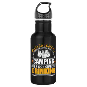 Funny camping quote 532 ml water bottle