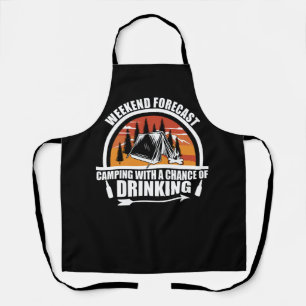Funny camping quote apron