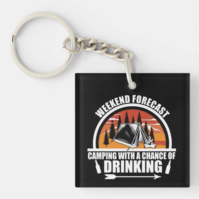Funny camping quote key ring (Front)