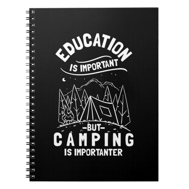 Funny Camping Quote Notebook (Front)