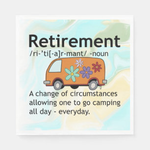 Funny Camping Retirement Definition    Napkin