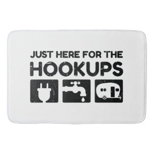 Funny Camping RV Caravan Motorhome Just Here For T Bath Mat