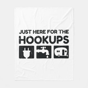 Funny Camping RV Caravan Motorhome Just Here For T Fleece Blanket