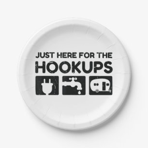 Funny Camping RV Caravan Motorhome Just Here For T Paper Plate
