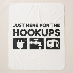 Funny Camping RV Caravan Motorhome Just Here For T Sherpa Blanket