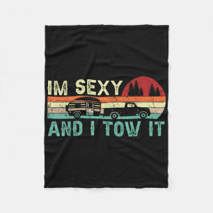 Funny Camping Rv Im Y And I Tow It Rv Camper Fleece Blanket