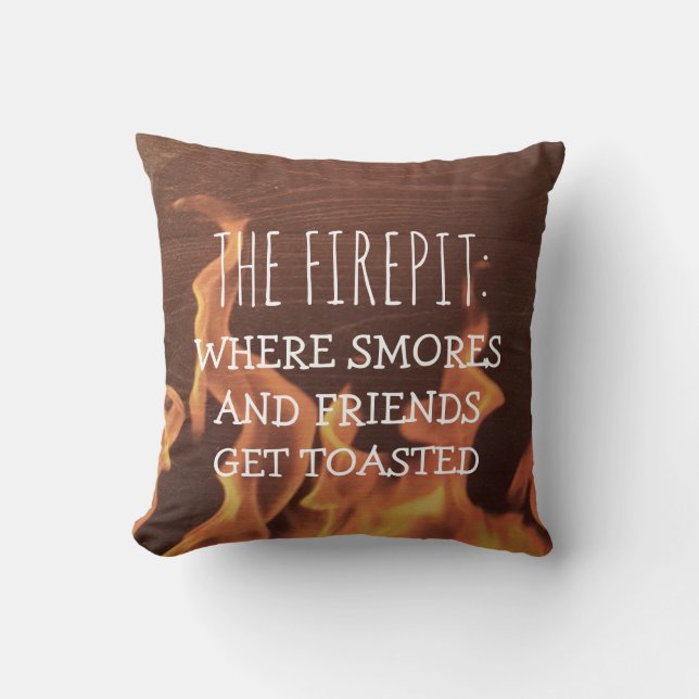 Funny Camping Saying | Camper Firepit Smores Cushion (Front)