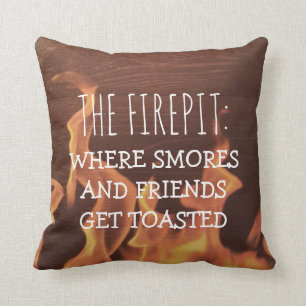Funny Camping Saying   Camper Firepit Smores Cushion