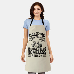 Funny camping sayings apron