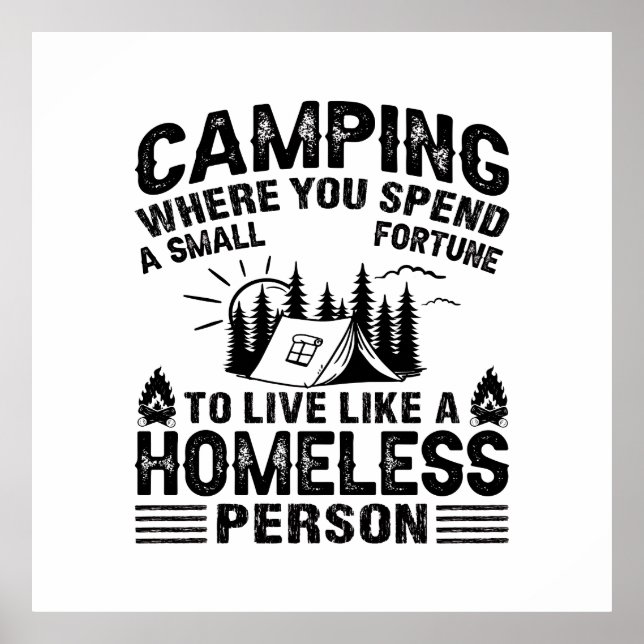 Funny camping sayings poster (Front)