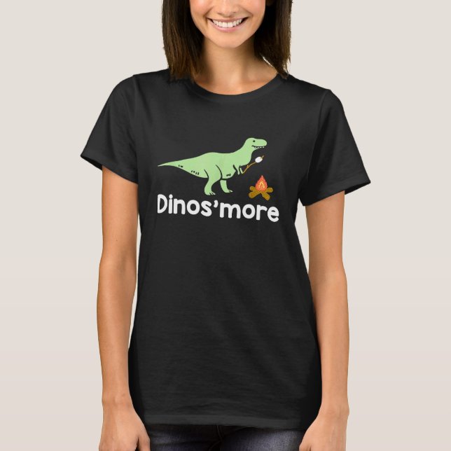 Funny Camping Smore Dinosmore Dinosaur T-Shirt (Front)