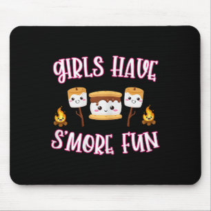 Funny Camping Smores Girls Have Smore Fun Cute Kaw Mouse Mat
